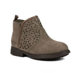 Brown Ankle Boots with Cutout Design